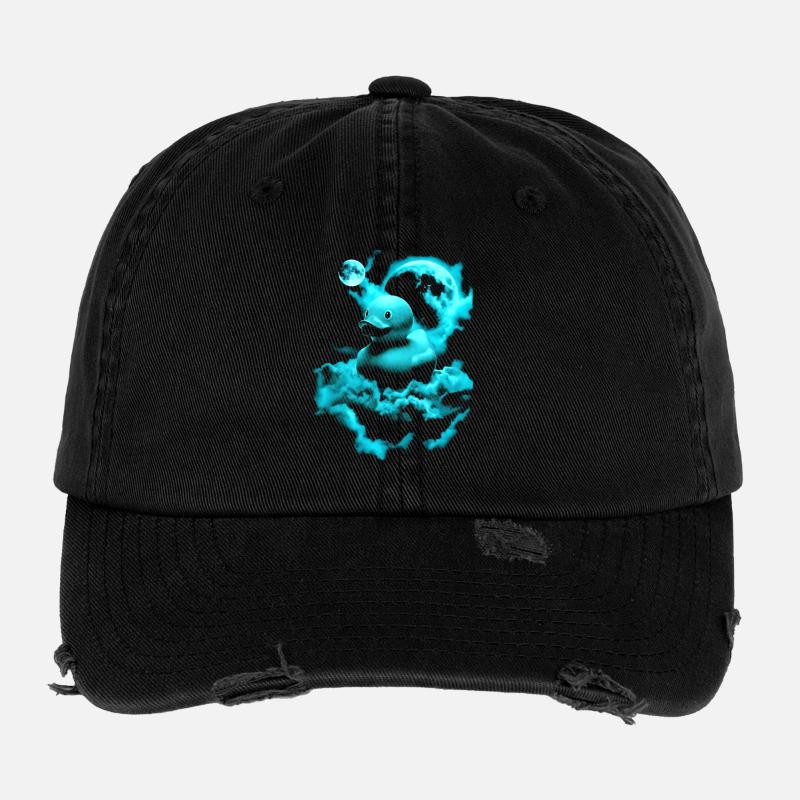 Neon-Raumente über blauer Wolke Flexfit Vintage Destroyed Cap