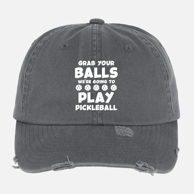 Letting de la devise du pickleball Casquette vintage effet usé Flexfit