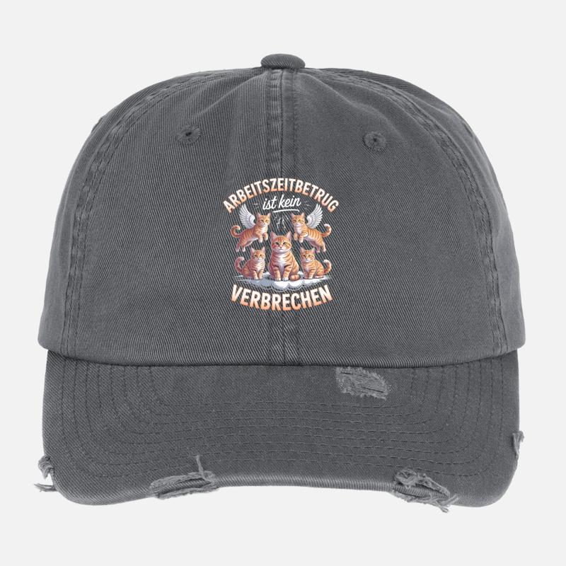 Working time fraud is not a crime Y2K Bootleg Flexfit Vintage Destroyed Cap