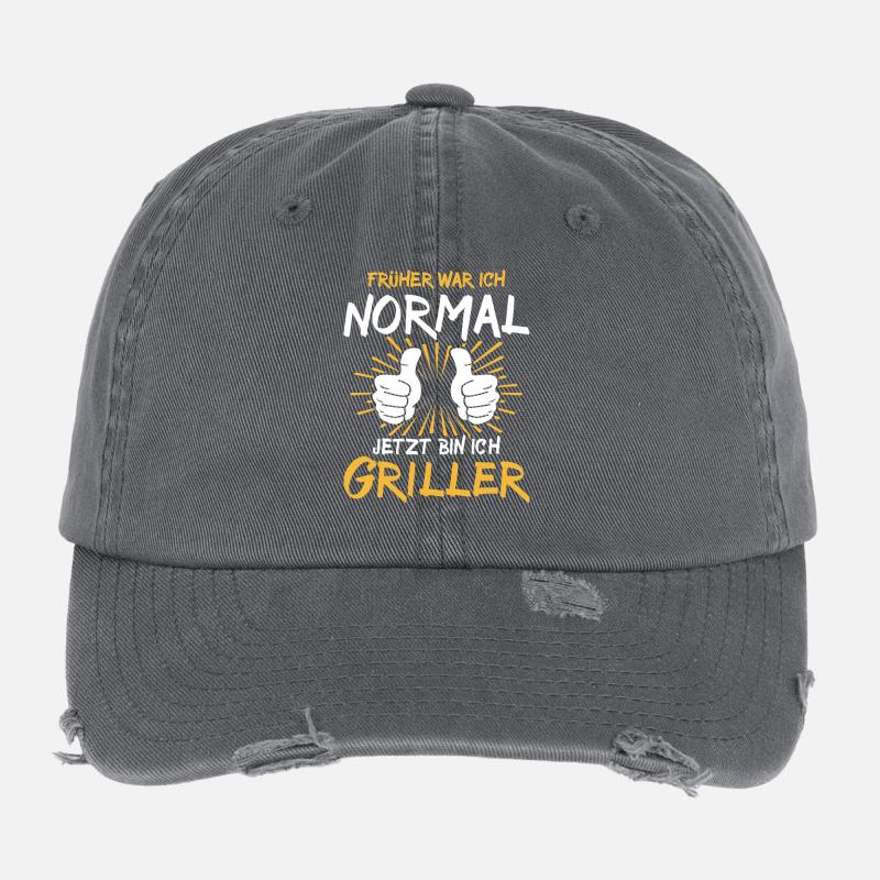 griller saying Flexfit Vintage Destroyed Cap