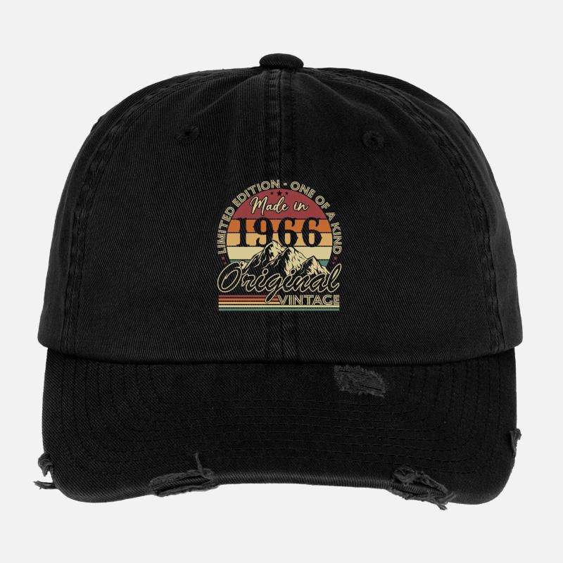 1966 Vintage Retro Geburtstagsgeschenk Flexfit Vintage Destroyed Cap