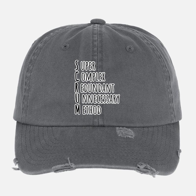 Scrum Master Daily Team Backlog Refinement! Agile! Flexfit Vintage Destroyed Cap