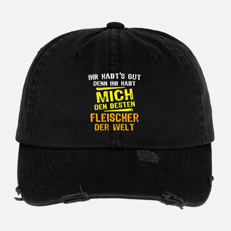 Cadeau de boucher Casquette vintage effet usé Flexfit
