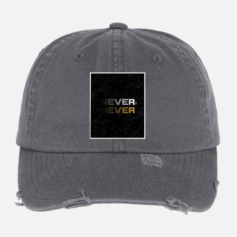 NEVER SAY NEVER – Minimal Statement Design Flexfit Vintage Destroyed Cap