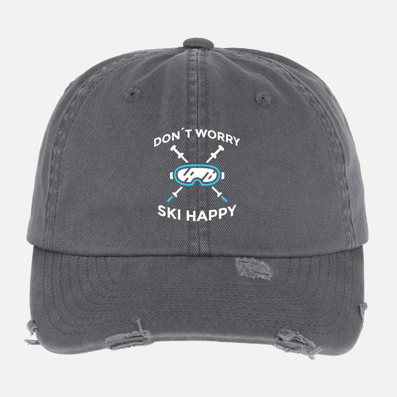 Don’t Worry Ski Happy Skispruch Flexfit Vintage Destroyed Cap