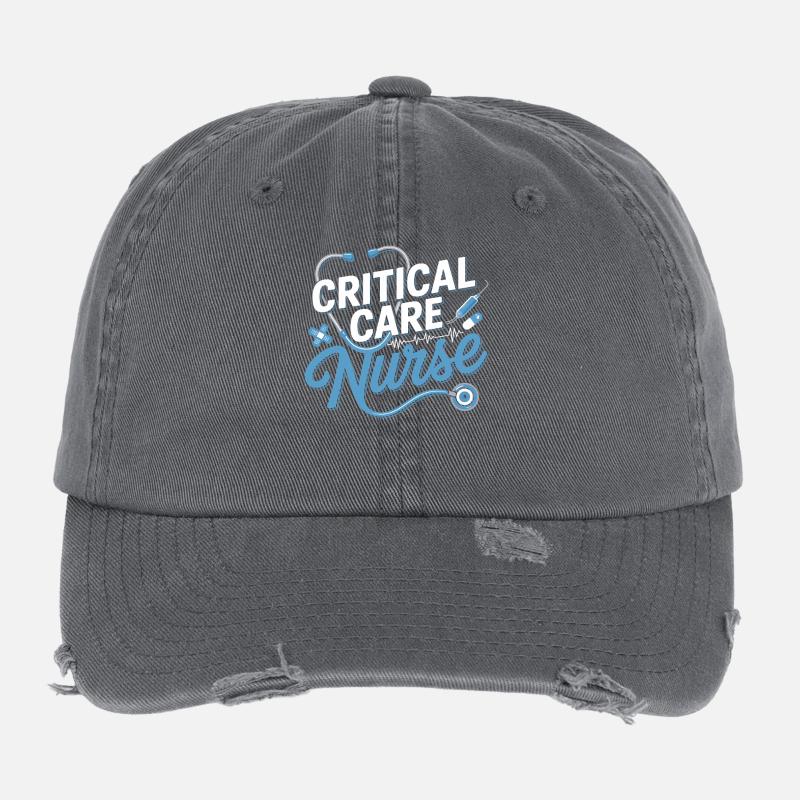 Intensive Care Nurse Design Flexfit Vintage Destroyed Cap