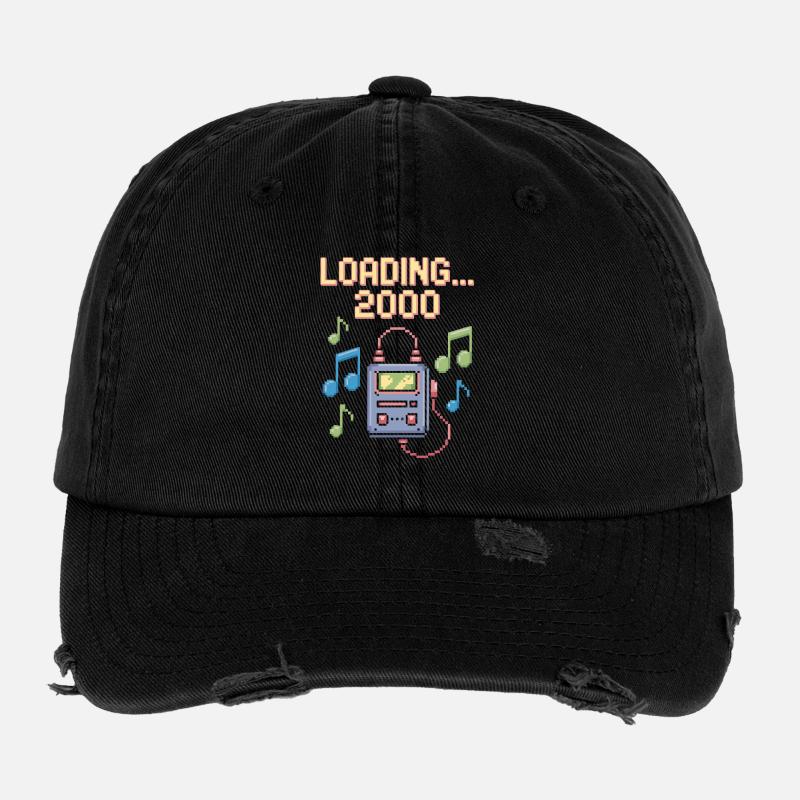 Retro Pixel Design – Chargement 2000 Casquette vintage effet usé Flexfit