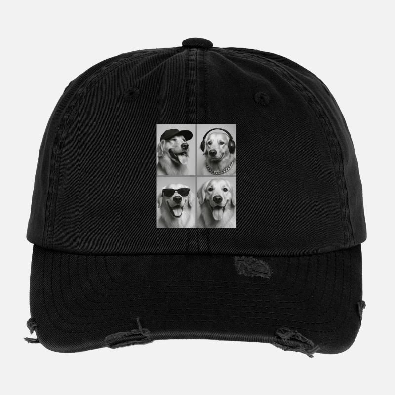 Golden retriever Casquette vintage effet usé Flexfit