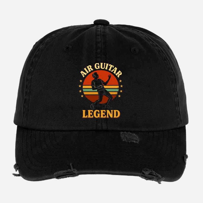 Air Guitar Legend Retro Sunset Casquette vintage effet usé Flexfit