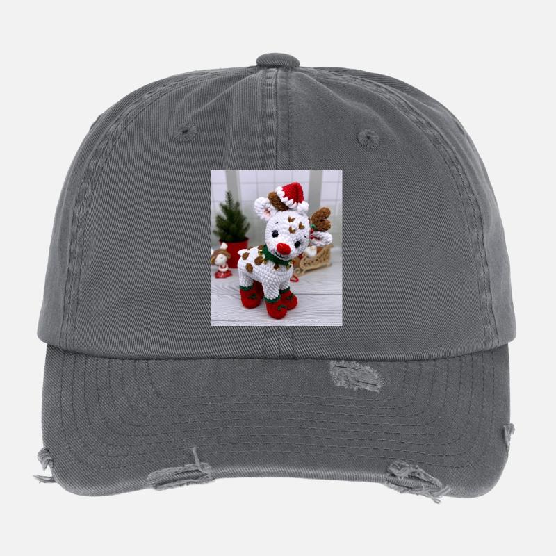 Gestricktes Weihnachtsrentier Flexfit Vintage Destroyed Cap
