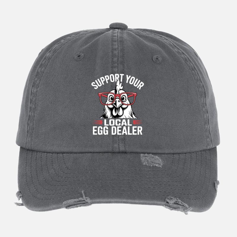 Soutenez votre vendeur local d’œufs Casquette vintage effet usé Flexfit