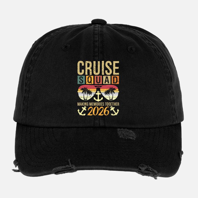 Cruise Squad 2026 Making Memories Together Flexfit Vintage Destroyed Cap