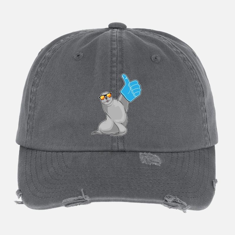 Seehund Daumen hoch Flexfit Vintage Destroyed Cap