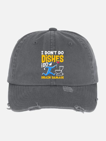 Toilettenverstopfungsmeister Lustiges - Flexfit Vintage Destroyed Cap - Dunkelgrau - Vorne