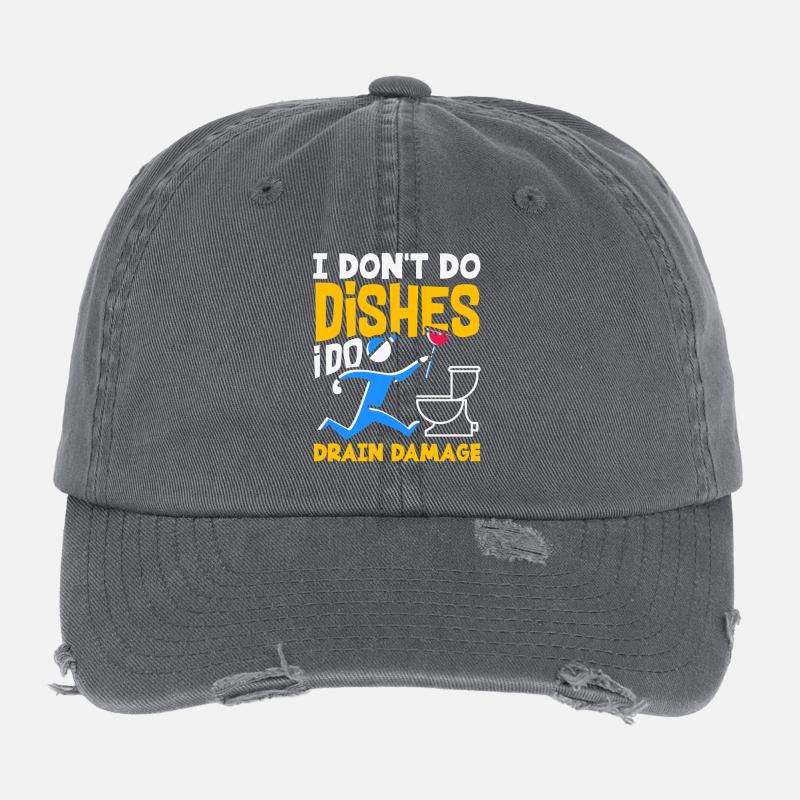 Toilet Clogging Master Funny Flexfit Vintage Destroyed Cap