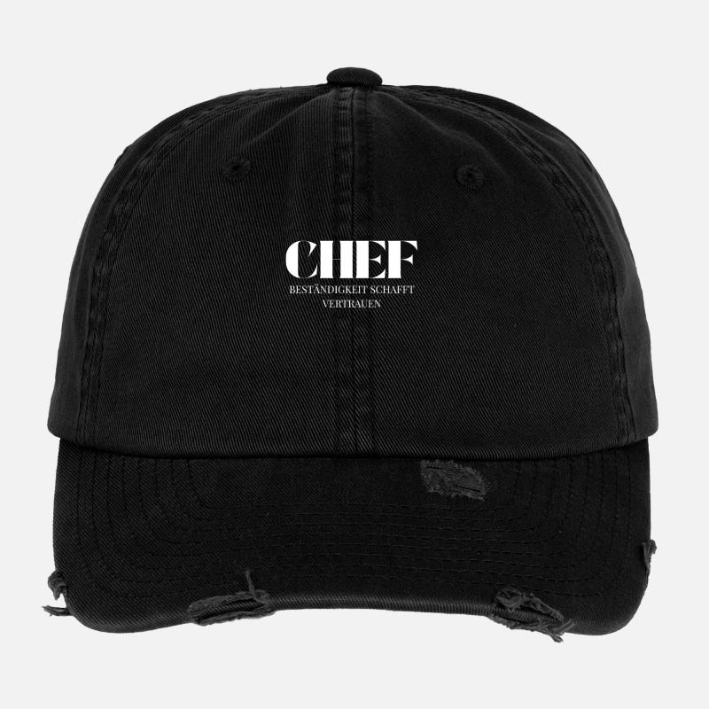 Patron disant : La constance crée la confiance - Casquette vintage effet usé Flexfit - noir