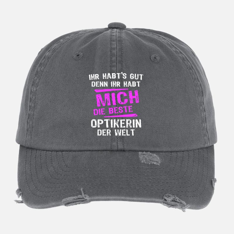Optician Spruch Flexfit Vintage Destroyed Cap