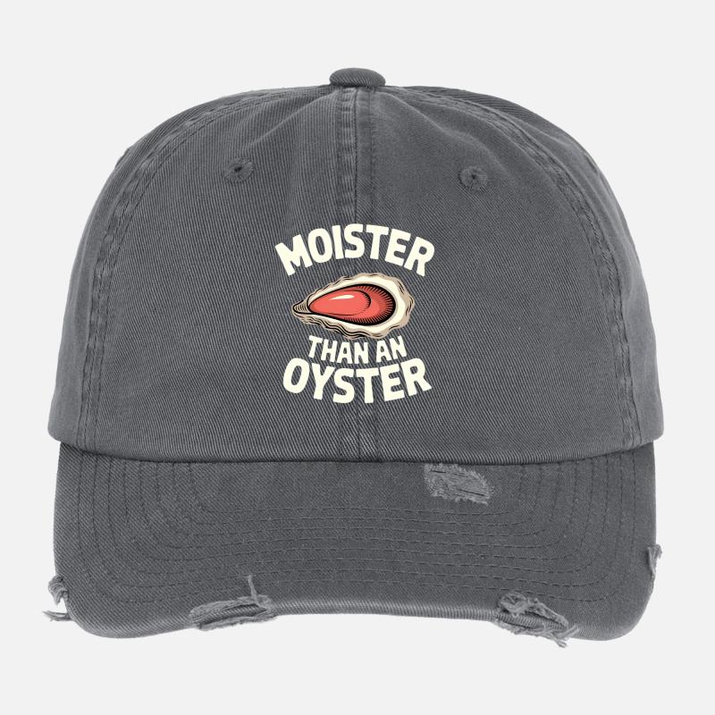 Moister Than An Oyster Tea Flexfit Vintage Destroyed Cap
