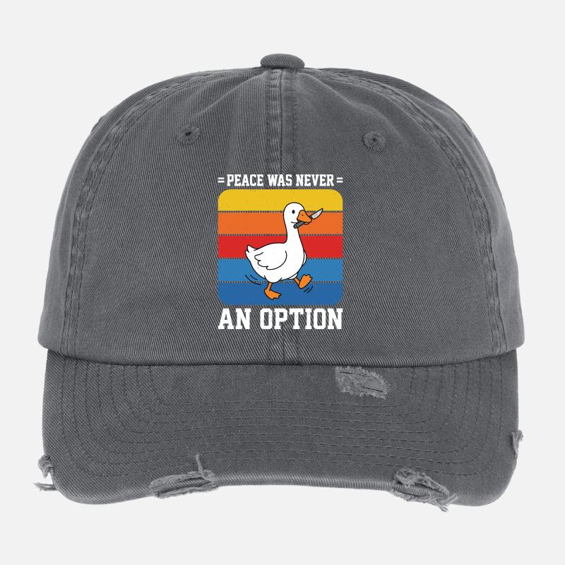 Frieden war nie eine Option Goose Retro Flexfit Vintage Destroyed Cap