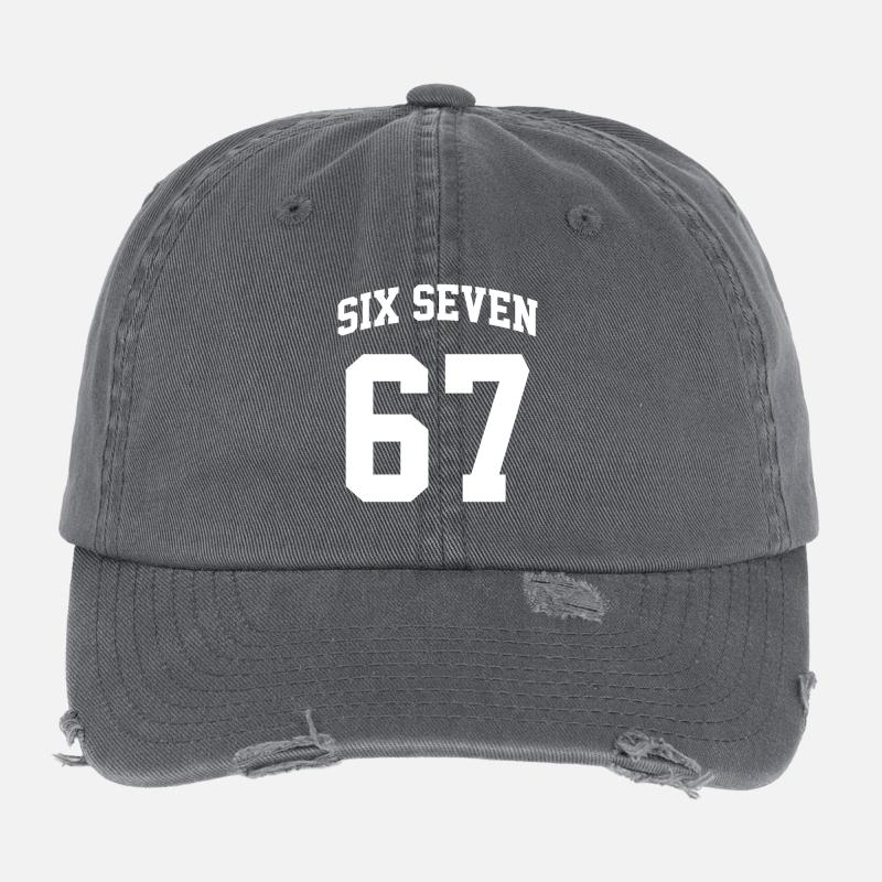 Six Seven 67 Meme Funny Gen Alpha Sechs Sieben Casquette vintage effet usé Flexfit