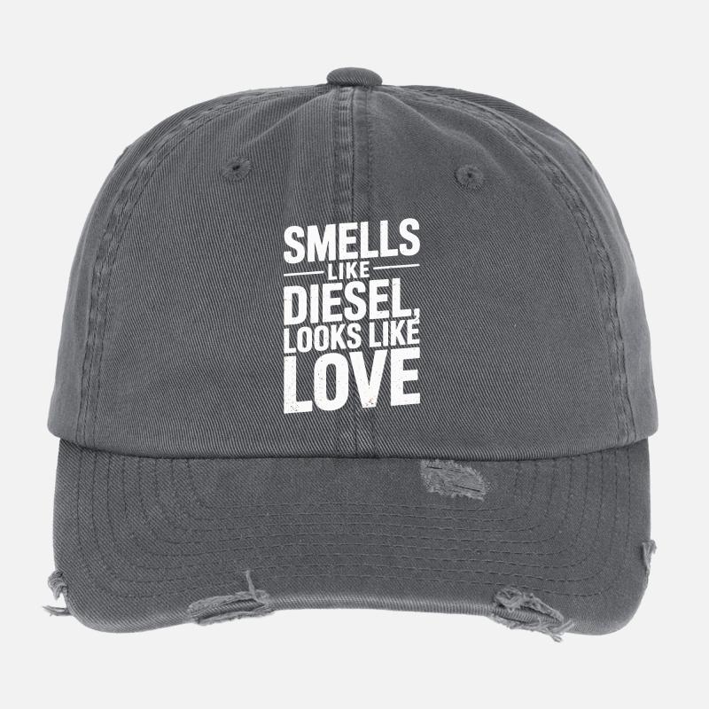 Ça sent le diesel On dirait de l’amour Casquette vintage effet usé Flexfit
