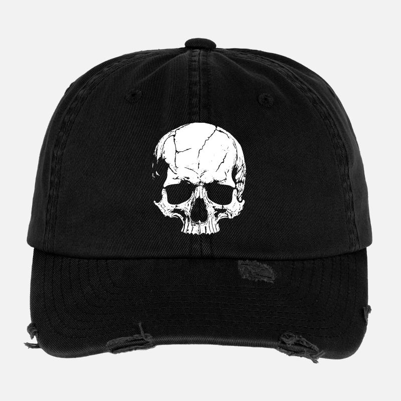 Skull with style - Flexfit Vintage Destroyed Cap - black
