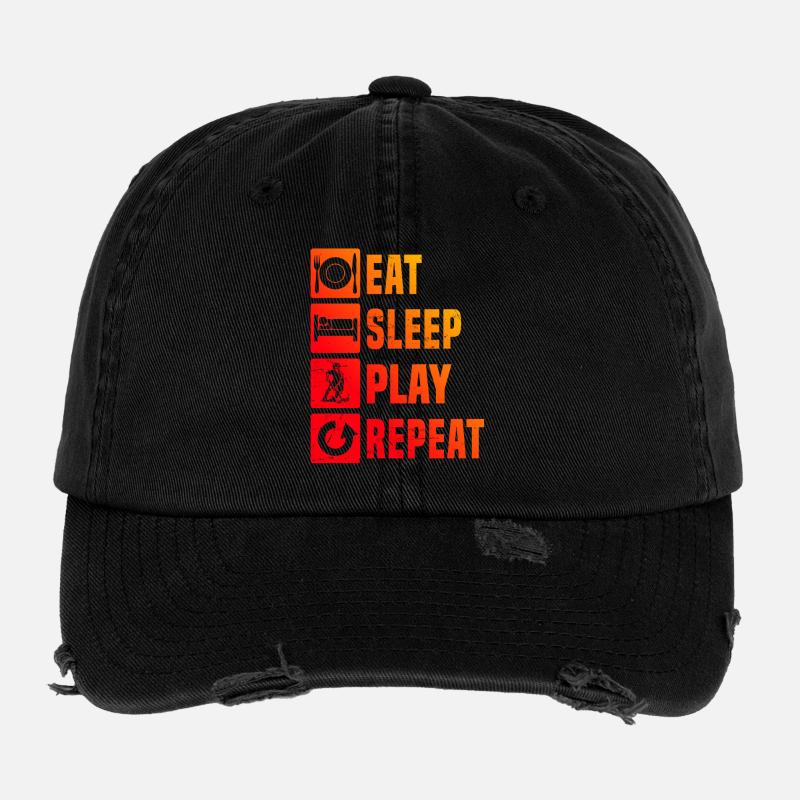 Funny floorball motif Flexfit Vintage Destroyed Cap