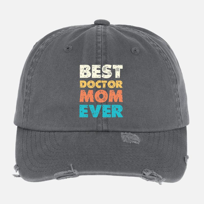 Beste Doktor Mama Ever Flexfit Vintage Destroyed Cap