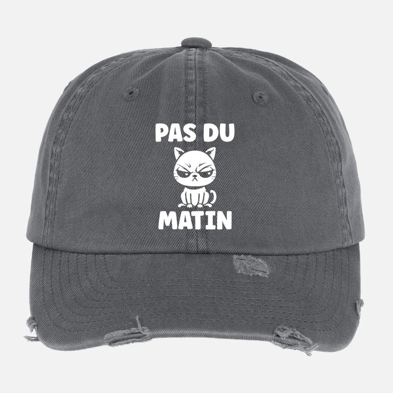 Morgen, grummelige Katze Flexfit Vintage Destroyed Cap