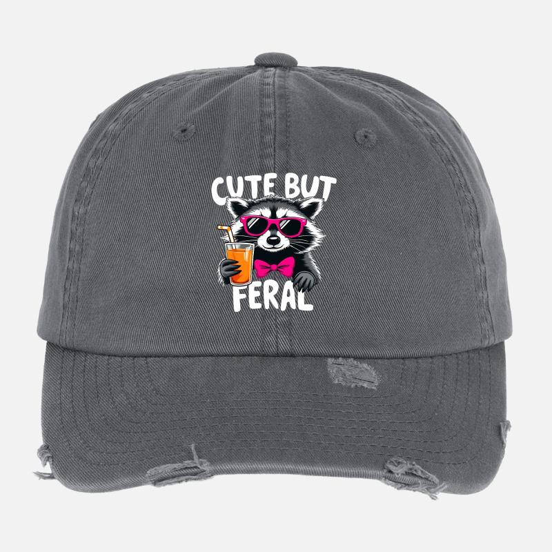 Un raton laveur doux mais sauvage Casquette vintage effet usé Flexfit