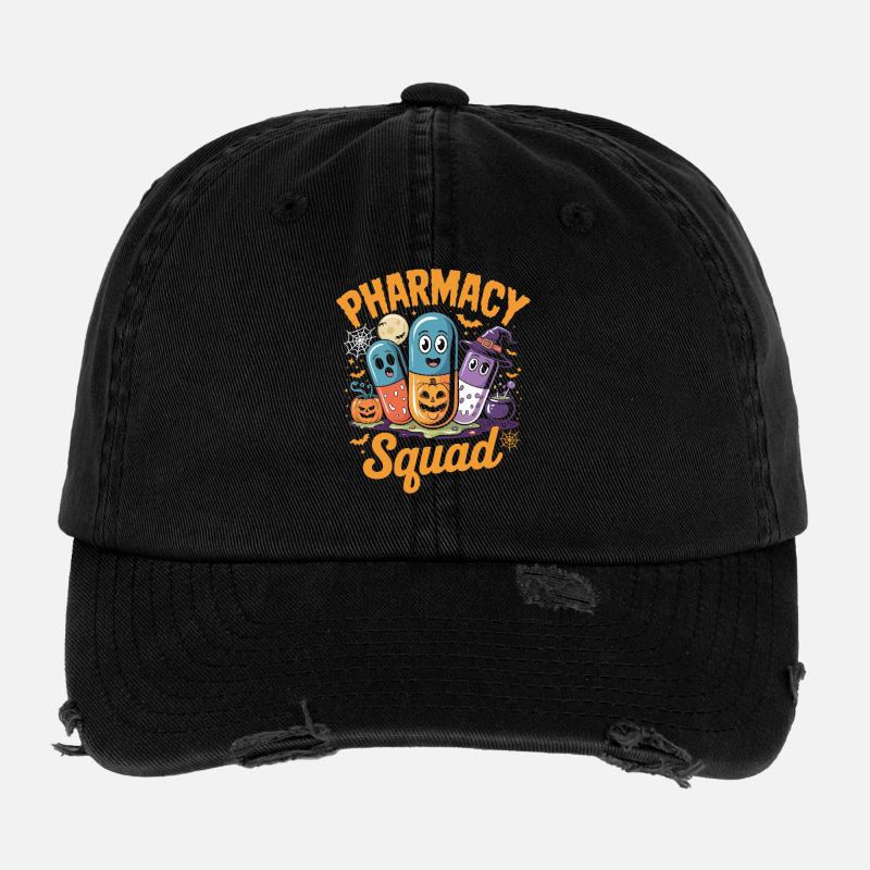 Pilules d’Halloween de l’équipe des pharmacies Casquette vintage effet usé Flexfit