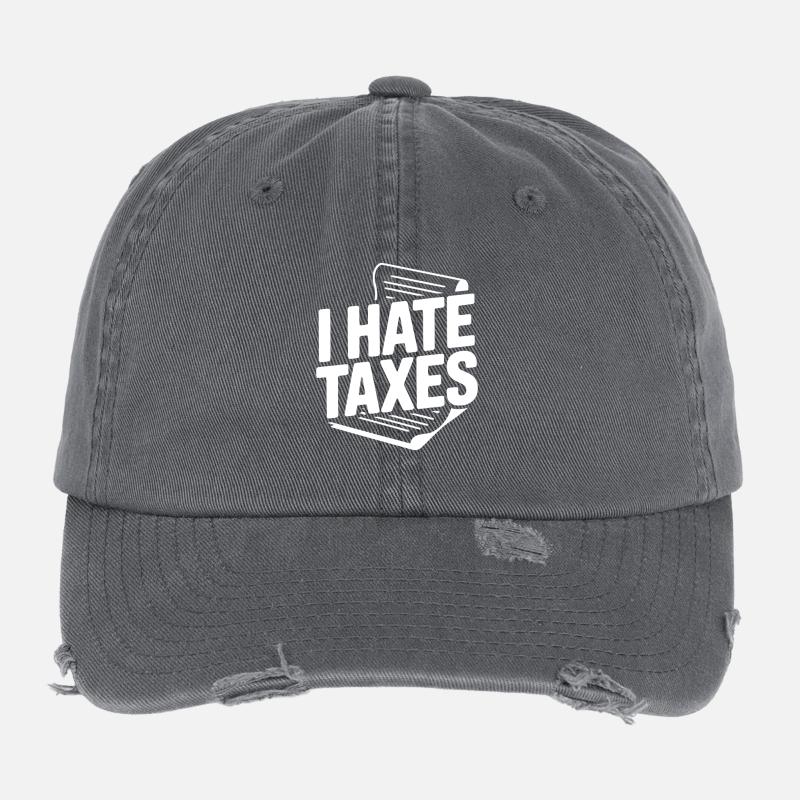 Je déteste les impôts Casquette vintage effet usé Flexfit