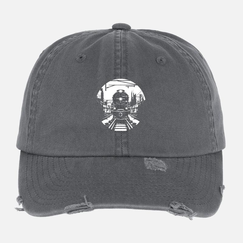 Railway Sketch Flexfit Vintage Destroyed Cap