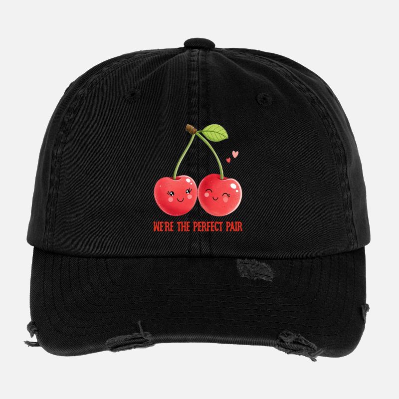 Kirschen-Duo: Ein perfektes Paar Liebe Flexfit Vintage Destroyed Cap