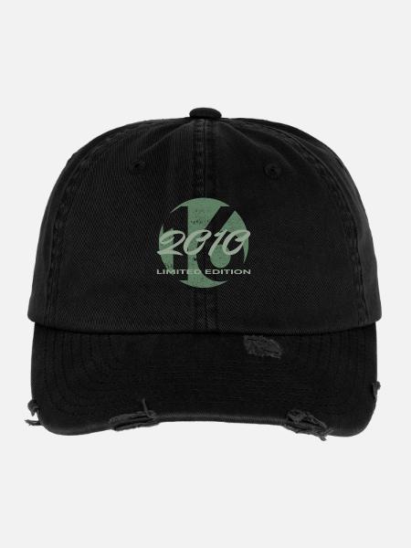 16th Birthday 2010 Boys and Girls Gift - Flexfit Vintage Destroyed Cap - black - Front