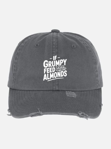 Si Grumpy donne à manger aux amandes - Casquette vintage effet usé Flexfit - charbon - Devant