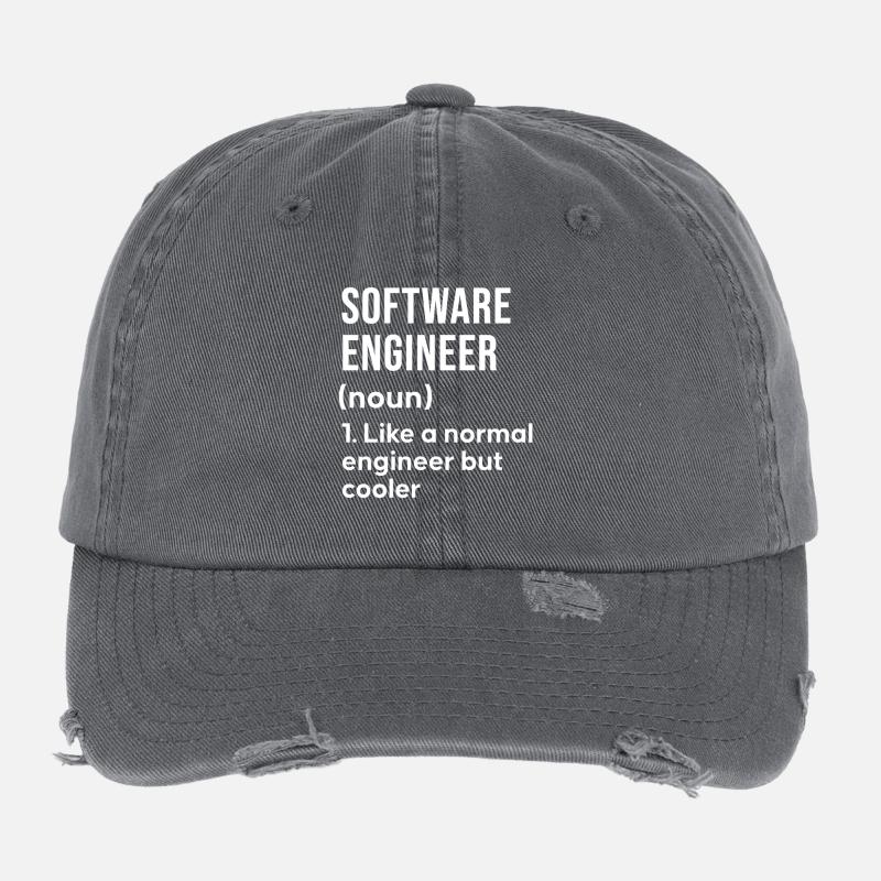 Software Engineer Saying Shirt Flexfit Vintage Destroyed Cap