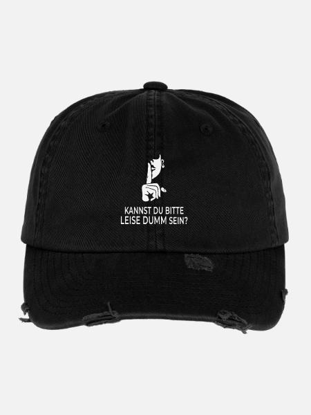 Peux-tu s'il te plaît être silencieusement stupide ? - Casquette vintage effet usé Flexfit - noir