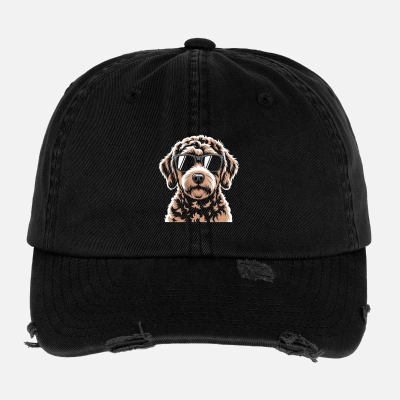 Labradoodle brun Casquette vintage effet usé Flexfit