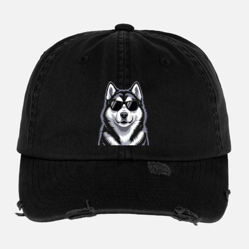 Alaskan malamute Flexfit Vintage Destroyed Cap