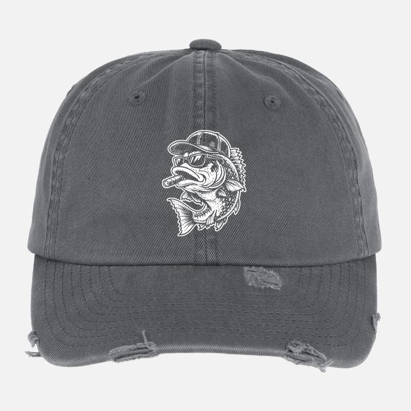 Poisson frais avec une cigarette pour les pêcheurs Casquette vintage effet usé Flexfit