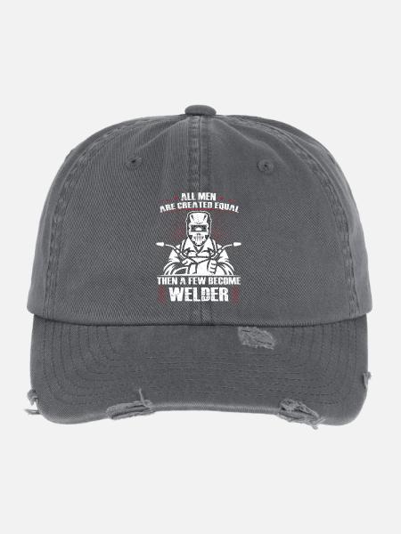 Schweißer Spruch Geschenke Für Metallbauer  - Flexfit Vintage Destroyed Cap - Dunkelgrau - Vorne