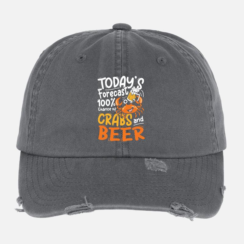 Krebs und Bier Vorhersage Design Flexfit Vintage Destroyed Cap