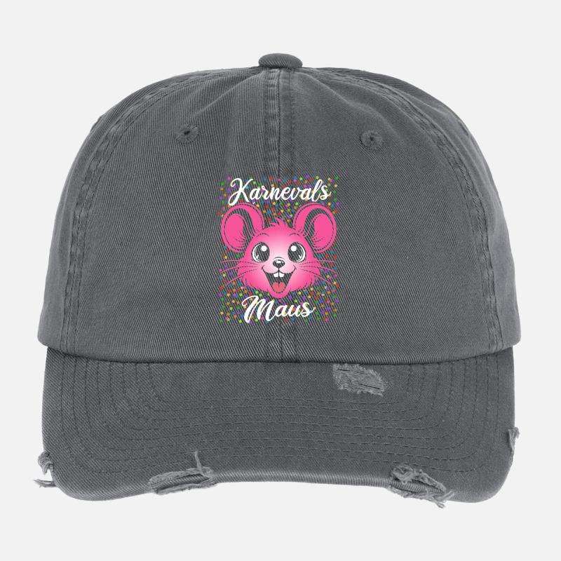 Karnevals Maus | Partner Kostüm Damen Flexfit Vintage Destroyed Cap