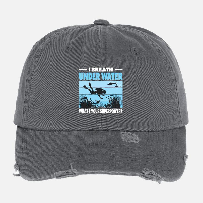 Lustiges Taucher Design Flexfit Vintage Destroyed Cap