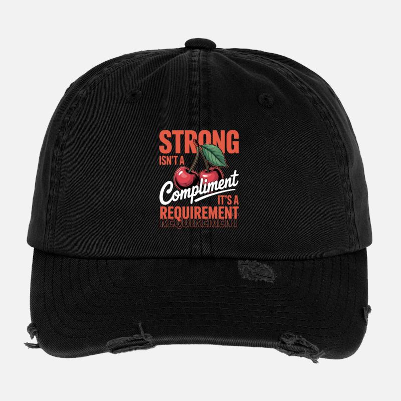Women's Day Strong Isn't A Compliment Flexfit Vintage Destroyed Cap