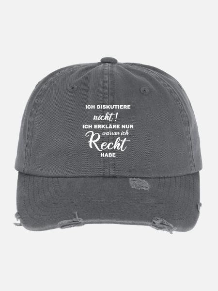 Je ne discute pas, j’explique juste pourquoi je - Casquette vintage effet usé Flexfit - charbon - Devant