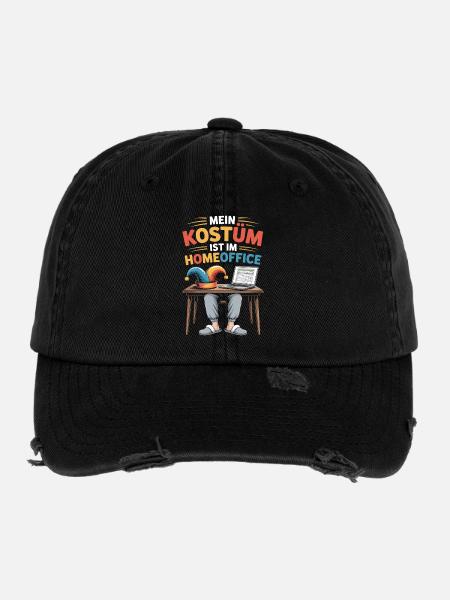 Le costume se trouve dans le bureau du carnaval du bureau principal - Casquette vintage effet usé Flexfit - noir - Devant