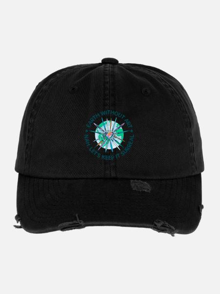 Cool Artist Earth Without Art Nah No Way - Flexfit Vintage Destroyed Cap - Schwarz - Vorne