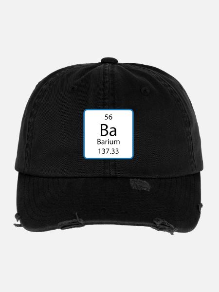 Ba Chemistry Periodic Table - Flexfit Vintage Destroyed Cap - black - Front